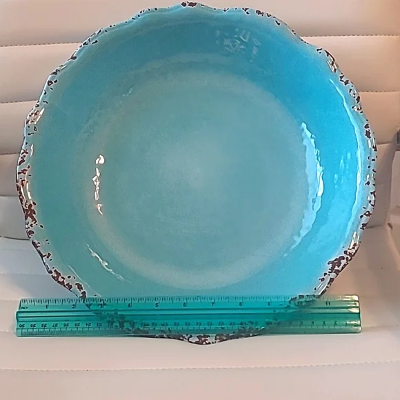 TOMMY BAHAMA 14-IN SERVING DISH IN TURQUOISE CRACKLE MELAMINE - Picture 4 of 4